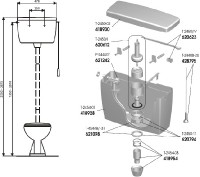 Splachovací nádržka WC SAM T-2454   41.7011